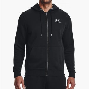 Кофта чоловіча Under Armour Essential Fleece Fz Hood-Blk Black (1373881-001)